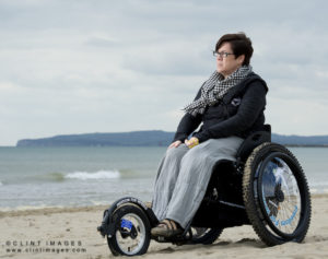 Luisa Pearce in her wheelchair