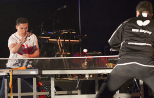 photo of Will Bayley and Ross Wilson table tennis demonstration
