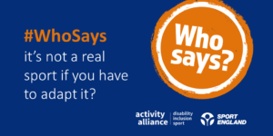 #WhoSays it's not a real sport if you have to adapt it?