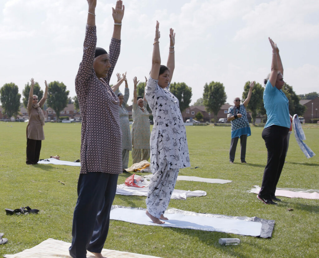 People exercising