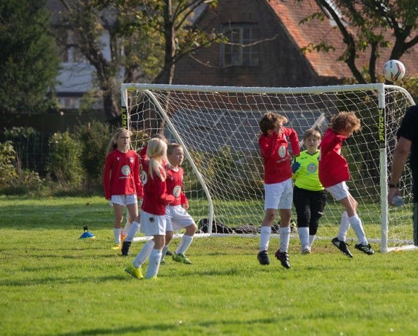 Children playing football