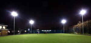 football pitch with floodlights