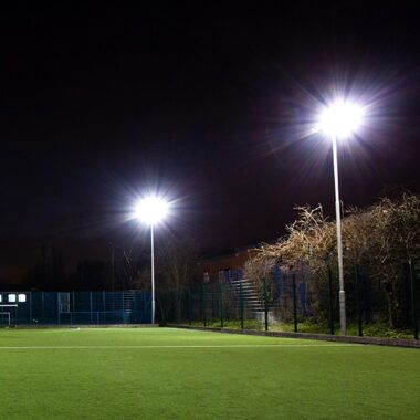 football pitch with floodlights