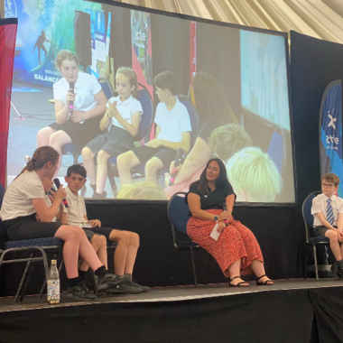 children on stage