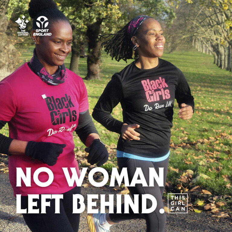 two women running in the park