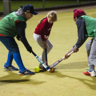 children playing hockey