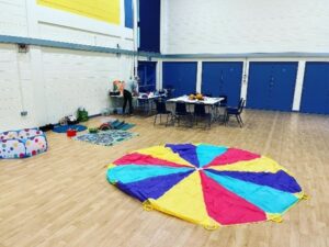 sports hall with games and equipment