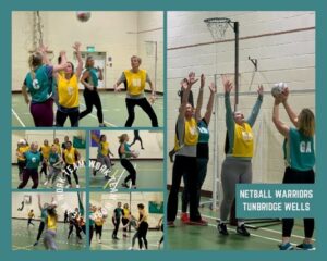 people playing netball in a sports hall