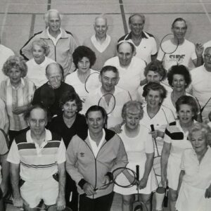Folkestone Sports Centre's over-55s Badminton Club, c. 1980