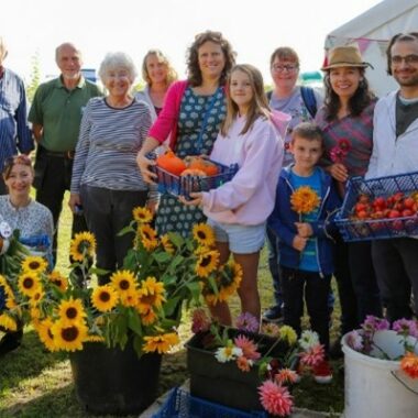 Group of families with plants