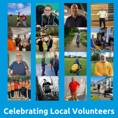 Collage of photos of local volunteers
