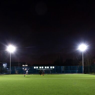 football pitch with floodlights