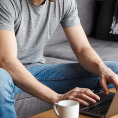 man using a laptop