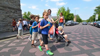 children walking to school