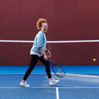 person playing walking tennis