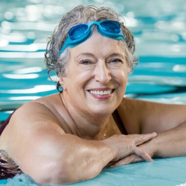 person standing in a swimming pool