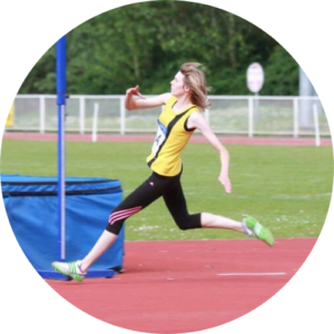 Deborah running towards the high jump