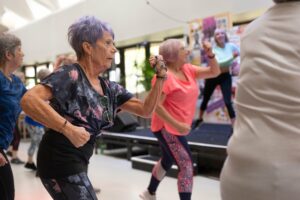 Older person in an exercise class