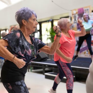 Older person in an exercise class