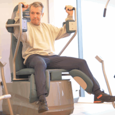 man on exercise machine
