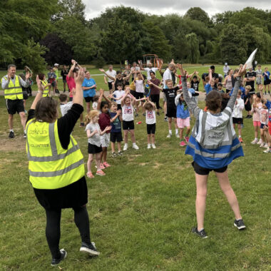 group of young people at junior parkrun