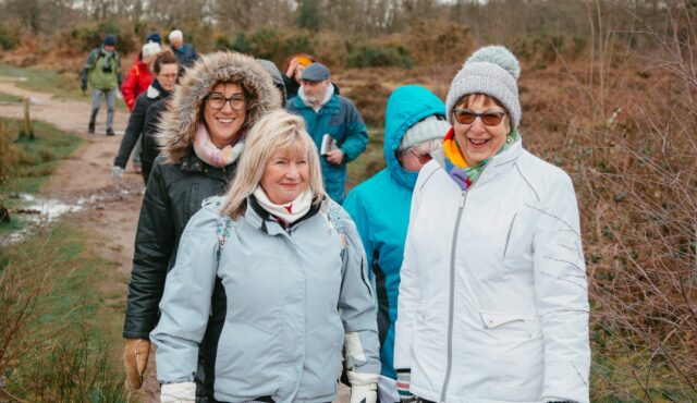 group of older people walking