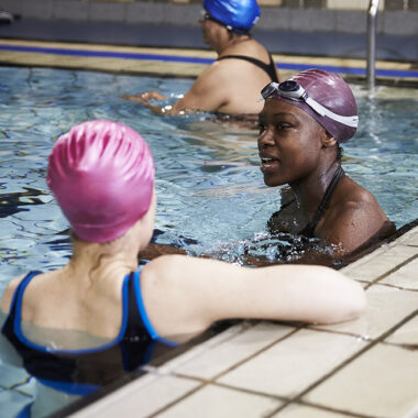 women swimming