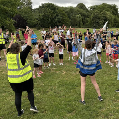 group of young people at junior parkrun