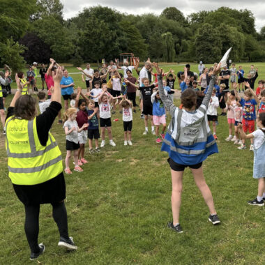 group of young people at junior parkrun